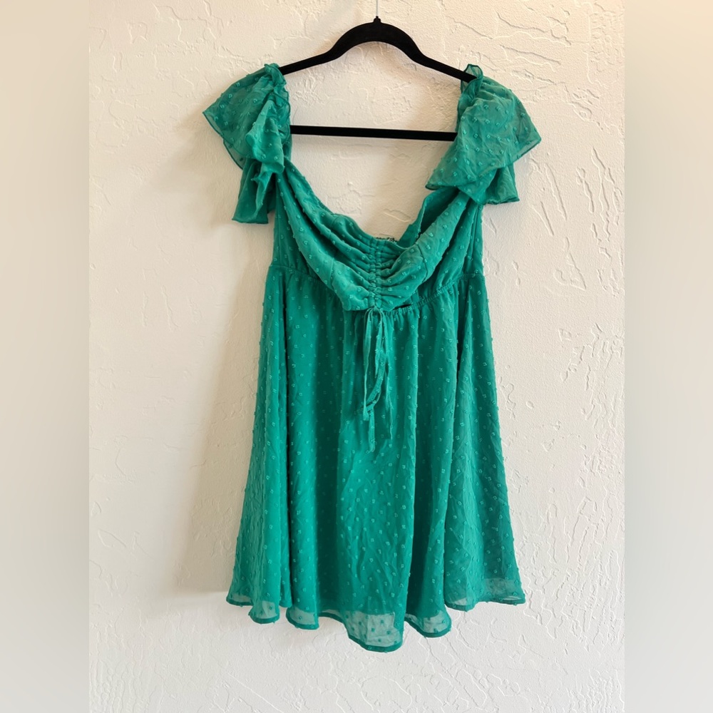 NWT Green Swiss Dot Mini Dress